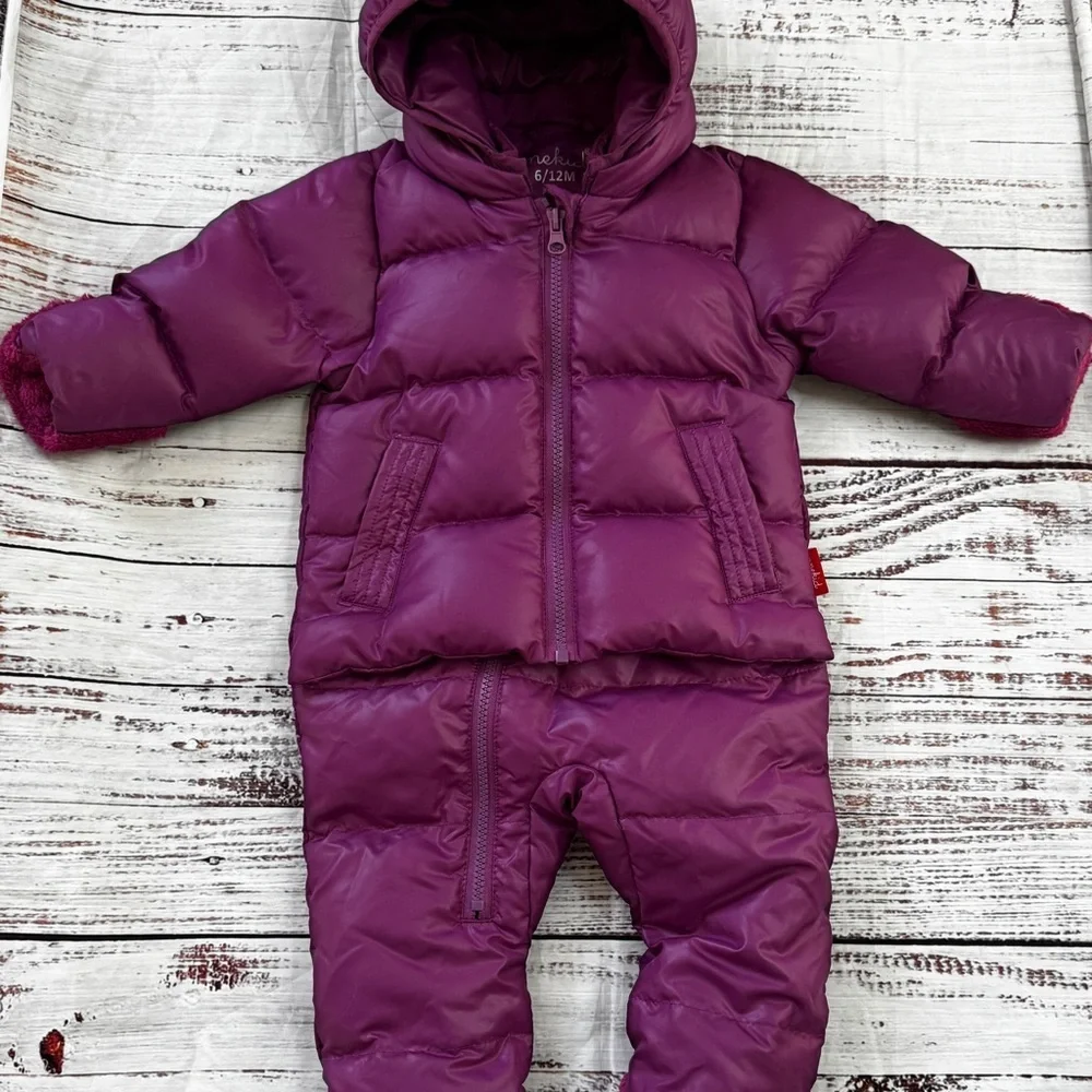 Onekid CAR SEAT SAFETY INFANT ROAD COAT® SNOW SUIT - PLUM 6-12 Months Down Fill